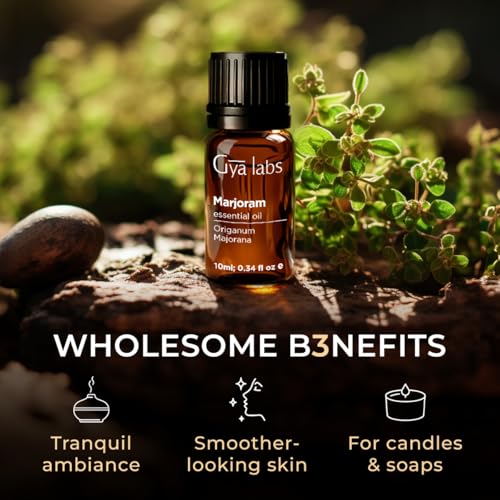 Image of 100% Pure Marjoram Essential Oil - 0.34 Fl Oz - Marjoram Oil for Hair, Skin, Diffuser, Aromatherapy & DIY Candle Making Scent