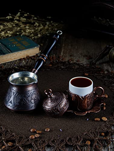 DEMMEX 6 Pcs Turkish Greek Coffee Set for 1