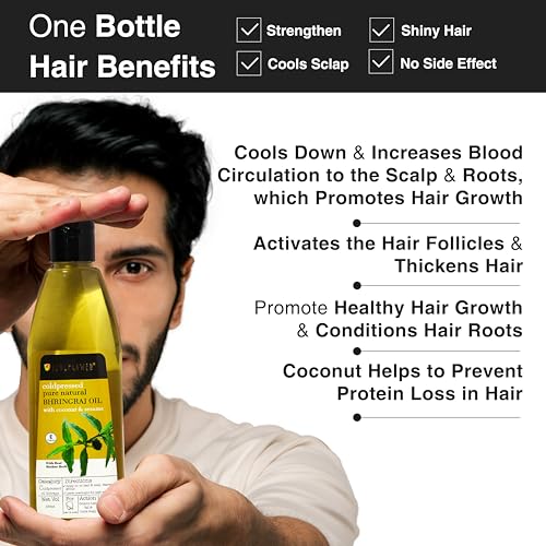 Image of Soulflower Bhringraj Hair Oil 100% Pure & Natural| Hair Growth, Strengthening & Nourishing hair roots, Anti-Dandruff, Cooling Scalp| Coconut, Sesame| 120ml (Pack of 2)