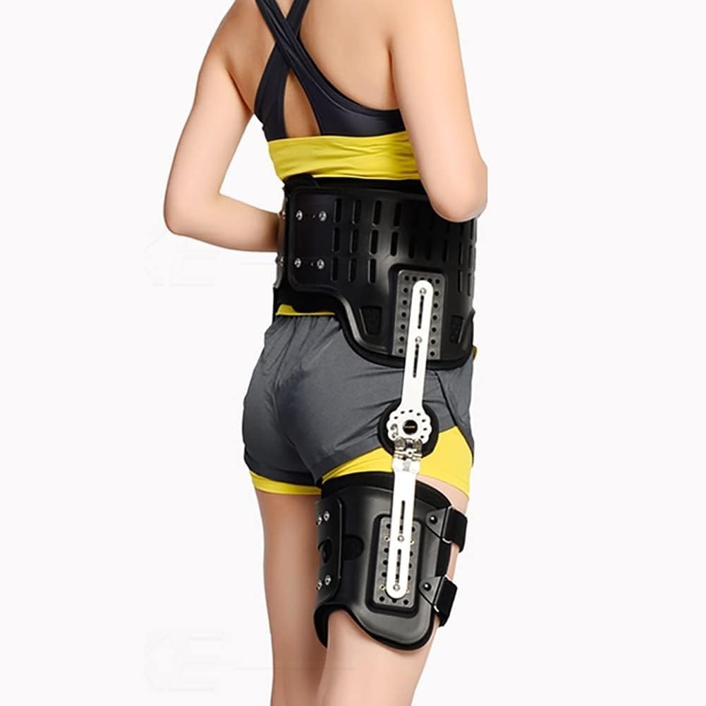 Hip Abduction Orthosis Hip Stabiliser Support Brace Angle Adjustable Height and Size Adjustable for Easy Movement and Fixation for Hip Groin Hamstring Thigh Sciatic Nerve Pain Relief (Color : Black)
