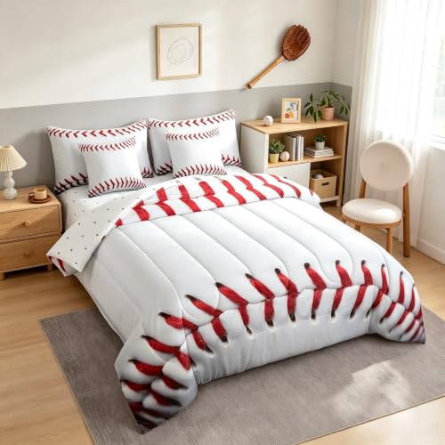 Image of Feelyou Baseball Comforter Set King Size Kids Boys Girls 7 Piece