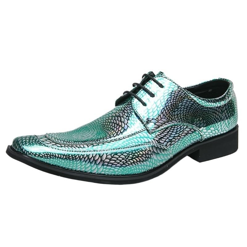 Tuxedo Snakeskin Dress Shoes Men's High-Shine Lace-up for Prom