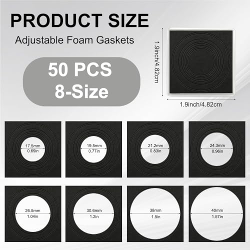 50 estuches ajustables acrílicos para monedas con esponjas 17.5-40mm miniatura 3