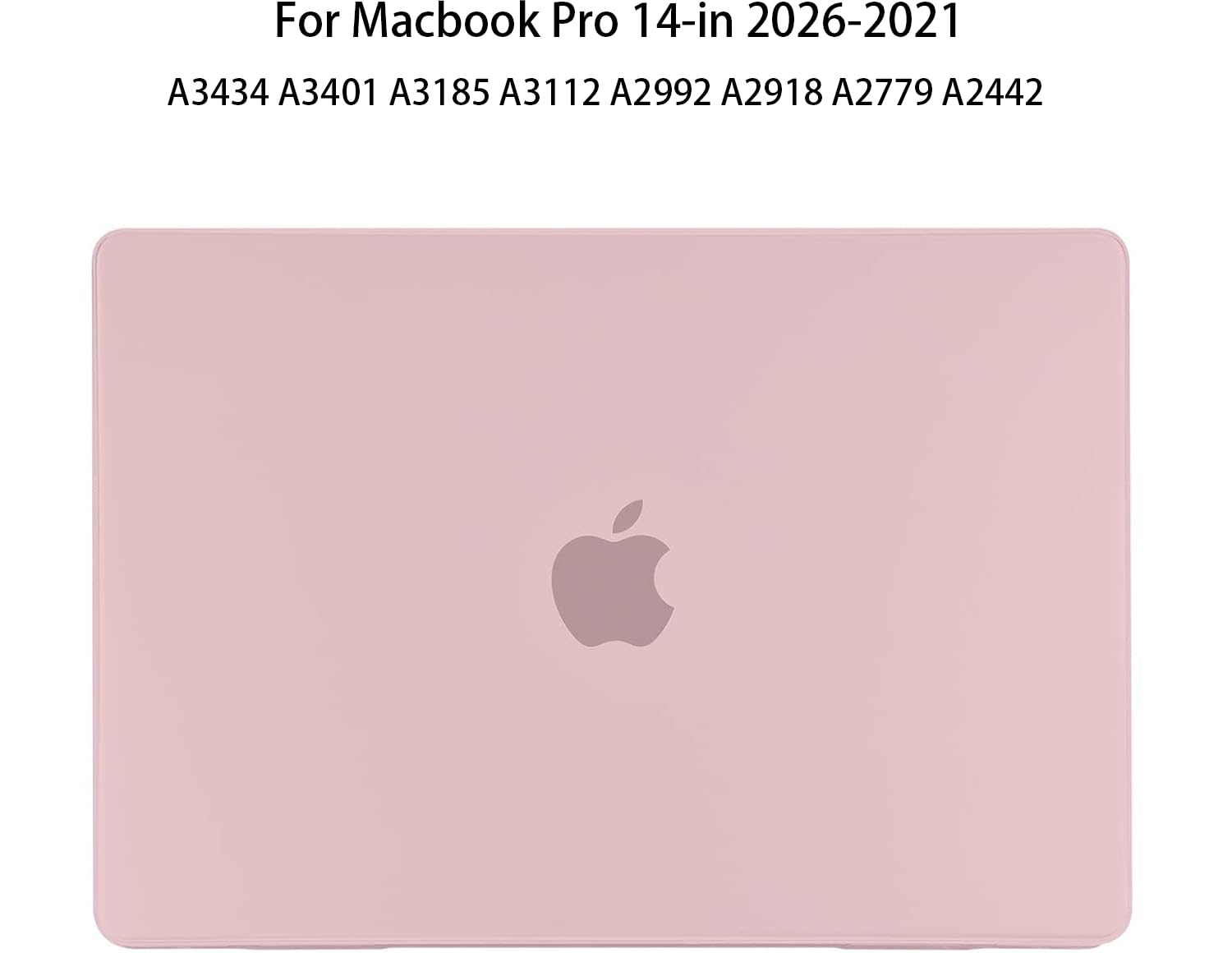 EooCoo Case Compatible with MacBook Pro 14 inch 2026-2021 M5-M1 Pro/Max Chip, Hard Shell Cases with Keyboard Cover, Screen Protector - Matte Pink