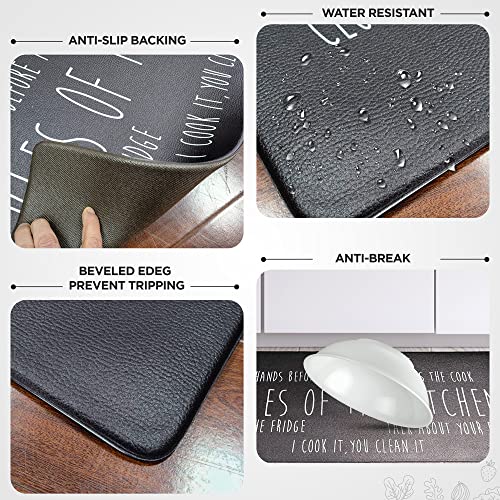 Realhomesuppliez Kitchen Mat, Thick Cushioned Anti-Fatigue, Non-Slip, Waterproof, Comfort Standing Mat, Easy Clean, Stain Resistant For Kitchen Floors, Sink, Offices & Laundries #TOP2
