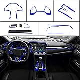 XITER Instrument Panel Console Center Frame Decorative Trims molding Automotive Full set of car interiors For Honda 10th Civic 2016 2017 2018 2019 2020 2021(BLUE)