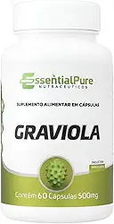 Graviola 500mg Essential Pure 60 Cápsulas | Suplemento Alimentar Natural | Apoio à Digestão, Fígado e Bem-Estar Geral
