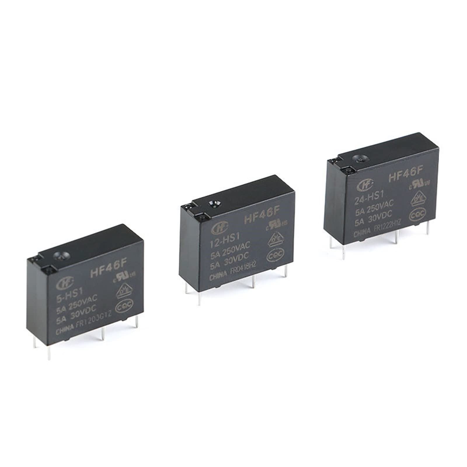 CSKWLLNBC 5PCS/lot 30VDC Power Relays HF46F-005-HS1 HF46F-012-HS1 HF46F-024-HS1 5-HS1 12-HS1 24-HS1 5A 250VAC 4PIN 5V 12V 24V DC(24V)
