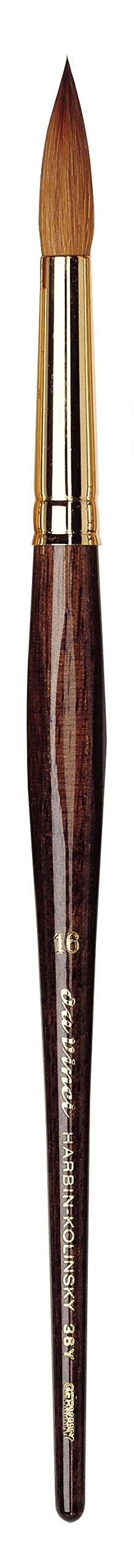 DA VINCI Watercolor Series 36Y Paint Brush, Round Harbin Kolinsky Red Sable with Anthracite Hexagonal Handle, Size 16