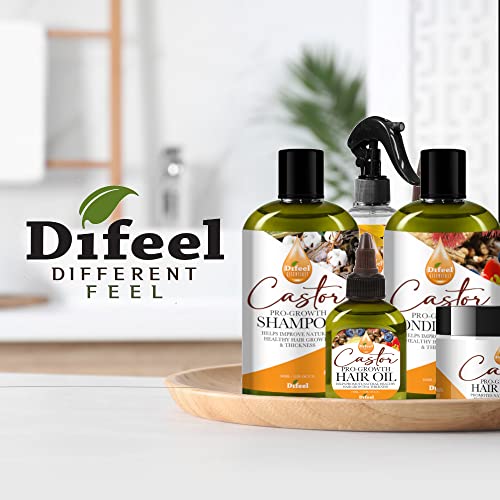 Difeel Essentials Pro-Growth Castor Conditioner 12 Oz. - Conditioner With Castor Oil, Made With 100% Natural Essential Oil #TOP5