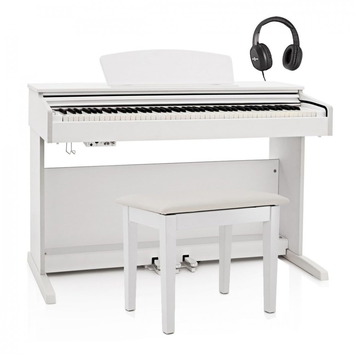 DP-10X Pianoforte digitale bianco 88 tasti pesati con sgabello e cuffie | Motore sonoro stereo multi-timbrico, tre pedali, registrazione USB e memoria interna, metronomo integrato
