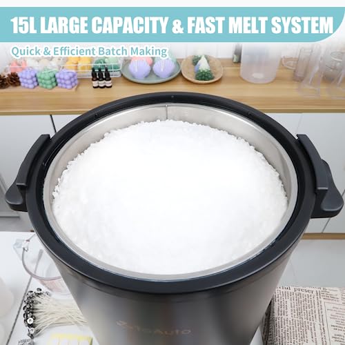 TOAUTO 30Lbs Commercial Wax Melter for Candle Making Large Electric Wax Melting Pot for Candle Making Business with Temperature Control & Quick Pour Spout - Image 5