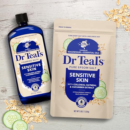 Dr Teal's Epsom Salt Magnesium Soak, Sensitive Skin with Colloidal Oatmeal & Cucumber, 3 lbs (Pack of 4) - image 8