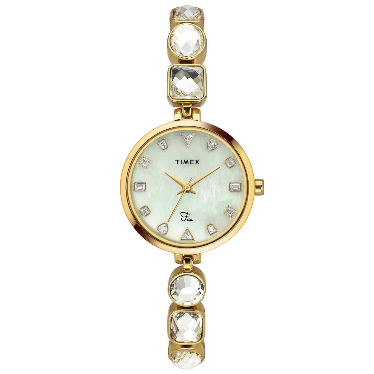 TIMEX Brass Fria Women Mother of Pearl Round Dial Analog Watch - Twel17304, Band_Gold (B0D95XS8C3) Amazon Price History, Amazon Price Tracker