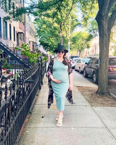 Hibluco Women's Long Floral Kimono Printed Cardigan Sheer Swimsuit Cover Ups4