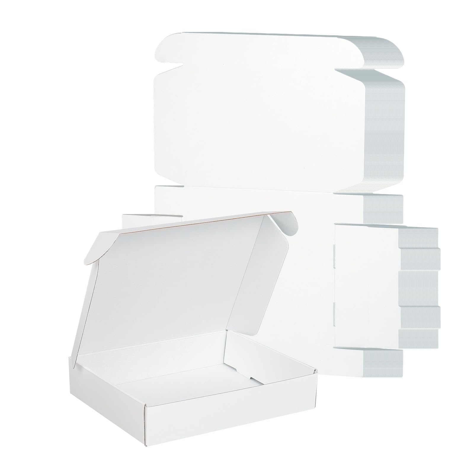 FORBFAN 10x8x2 Shipping Boxes, 40 Pack White Mailer Boxes for Small Business, Medium Corrugated Cardboard Boxes for Mailing & Shipping