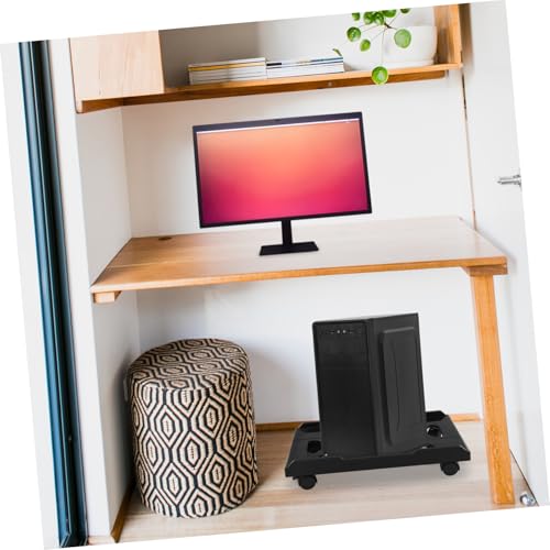 Soporte para CPU con ruedas HOMSFOU, diseño elegante para uso bajo escritorio miniatura 6