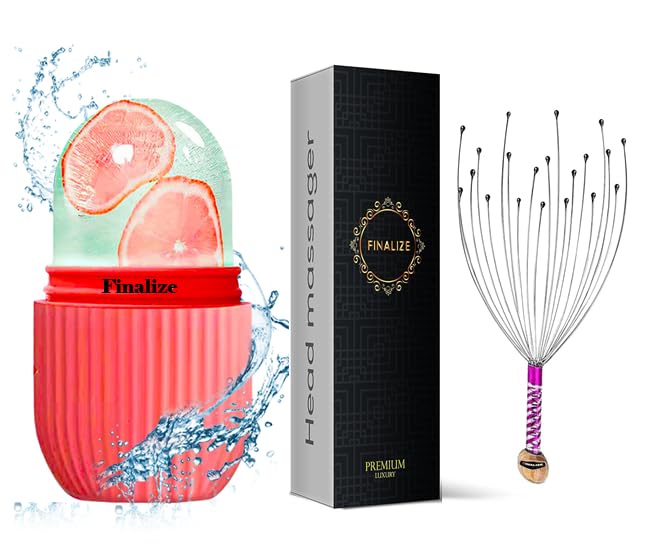 Finalize Hair Scalp Manual Massager Head massager With ice roller for face, Ice Face Roller Silicone Facial Cube, ice cube Roller massager Face ,Scalp Scratcher 12 Finger Body Relaxing Hair Massage Soft Silicone Bristles for Anti Dandruff- (Head Mass (B0CSLZPFKM) Amazon Price History, Amazon Price Tracker