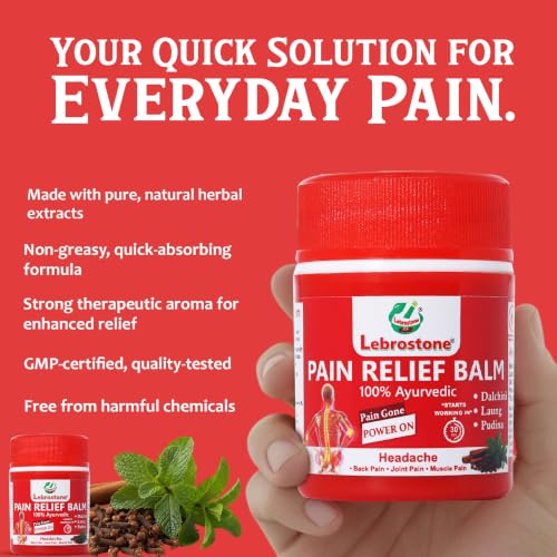 Image of Pain Relief Balm, Ayurvedic Herbal Formula, 10ml | Fast Relief from Joint Pain, Back Pain, Headache, Knee Pain & Muscle Stiffness, Deep Penetration, Long-Lasting Comfort