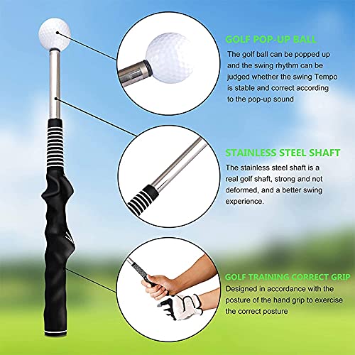 Ejoyous Swing Trainer - Attrezzo Per Allenamento Swing Da Golf Con Manico Ergonomico - Giallo 116 Cm