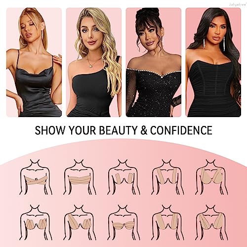 Julyolive Boob Tape Kit- Boobytape for Breast Lift with Petals, Breathable Adhesive Sticky Bra Tape, Push Up Nipple Tape Beige - Thumbnail 6
