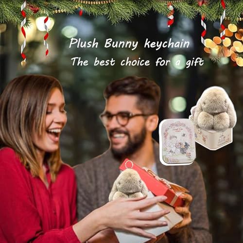 Image of BOVVSKY Bunnylulu Keychain with Box, Bunny Keychain with Tin, BunnyCute Plush Key chain