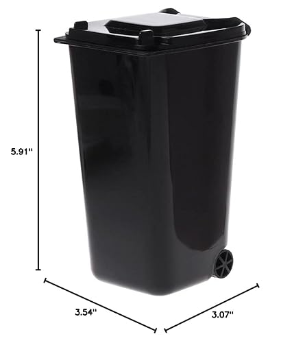 Miniatura 3 de Cubo de basura pequeño, mini cubo de basura en la acera con tapa, organizador de escritorio, soporte para bolígrafos, juguete de suministros de