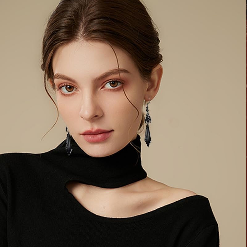 ONLYJUMP Gothic Vampire Bat Earrings Necklace Set for Women Vintage Goth Dark Bat Earrings Blood Pendant Necklaces Mystic Witch Halloween Costume Jewelry Gifts - Image 4