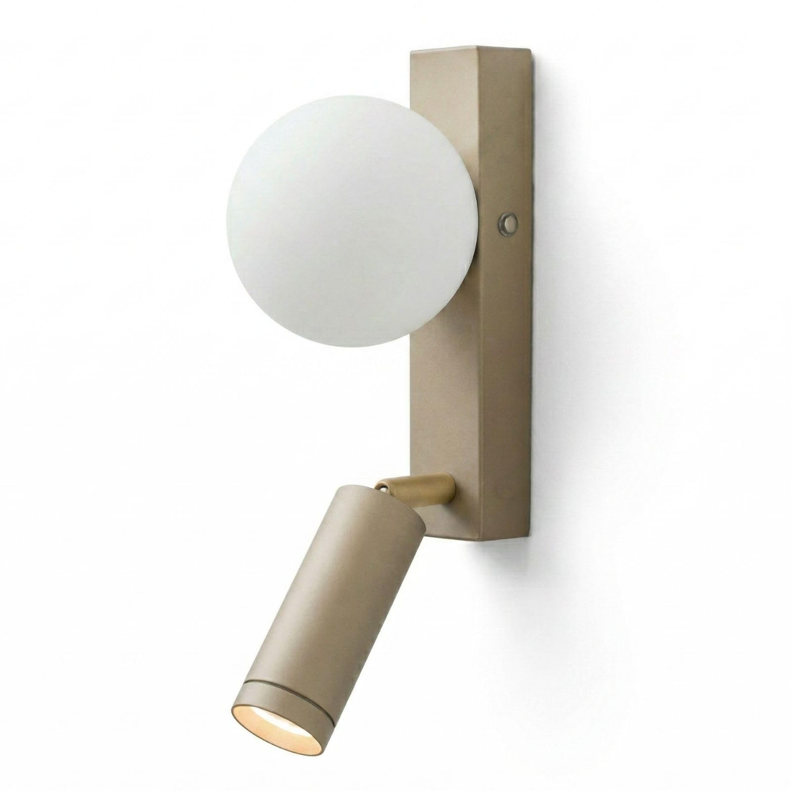 Applique da Parete con Faretto LED Integrato 3000K, Sfera G9, Ferro e Alluminio, 10x17x20 cm, Stile Moderno, Antracite o Sabbia (Sabbia)