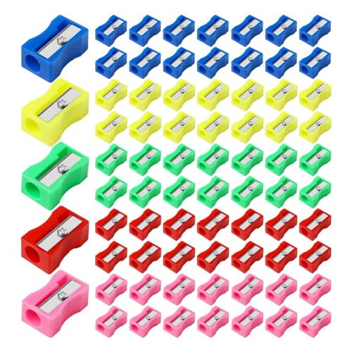 Oiqippnbv 144 Sacapuntas de Plástico de Colores Mini Sacapuntas de Mano Sacapuntas A Granel Plástico de Bolsillo