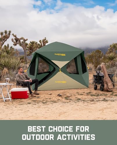 Image of FanttikOutdoor Alpha C4 Ultra Camping Tent 4 Person Pop Up Instant Cabin Setup in 60 Seconds Portable Hub Tent with Rainfly & Windproof for Outdoor Camping & Overlanding