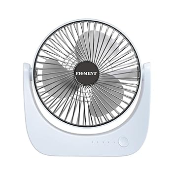 FIGMENT USB Fan, USB Desk Fan Table Fan with Strong Airflow & Quiet Operation, Portable Cooling Fan Speed Adjustable with Rotatable Head for Home Office Bedroom Travel Camping Table and Desktop ( Not Rechargeble USB Powered)