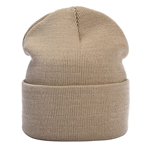 MASADA Damen und Herren Beanie Winter-Mütze - Beige