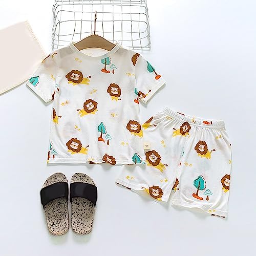 Infant Girls Cotton Dinosaur 𝐒leepwear 𝗣js Short Sleeve 𝐏ajamas Set Toddler Warm Prints 𝐋ounge𝐰ear Preppy Clothes2