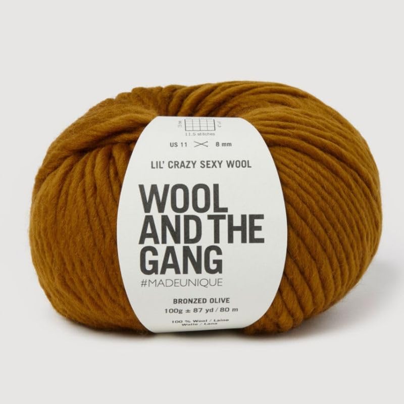 Wool and the Gang Lil' Crazy Sexy Wool, Bronzed Olive, 100g, Chunky
