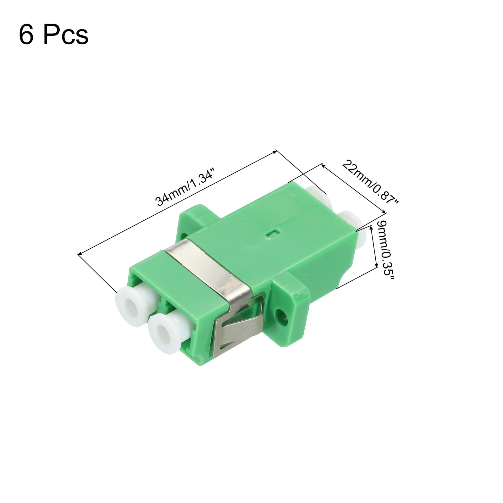 QUARKZMAN Ferrule per Fibre Ottica Lc a Lc/Apc, Adattatore Duplex a Fibre Singola, Lc-Lc/Apc, per Connettore di Rete Internet, 6 Pezzi