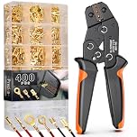 Preciva Crimping Tool Set for Spade Connector, 0.5-1.5mm²/22-16 AWG Wire Crimping Tool with 400pcs Cable Connectors Suitable for 2.8mm, 4.8mm, 6.3mm Spade Connectors