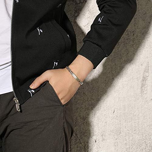 Vista 6 de Non-Branded QINGDUO - Pulseras para parejas de larga distancia (juego de 2 piezas) personalizados para parejas, regalos de acero inoxidable