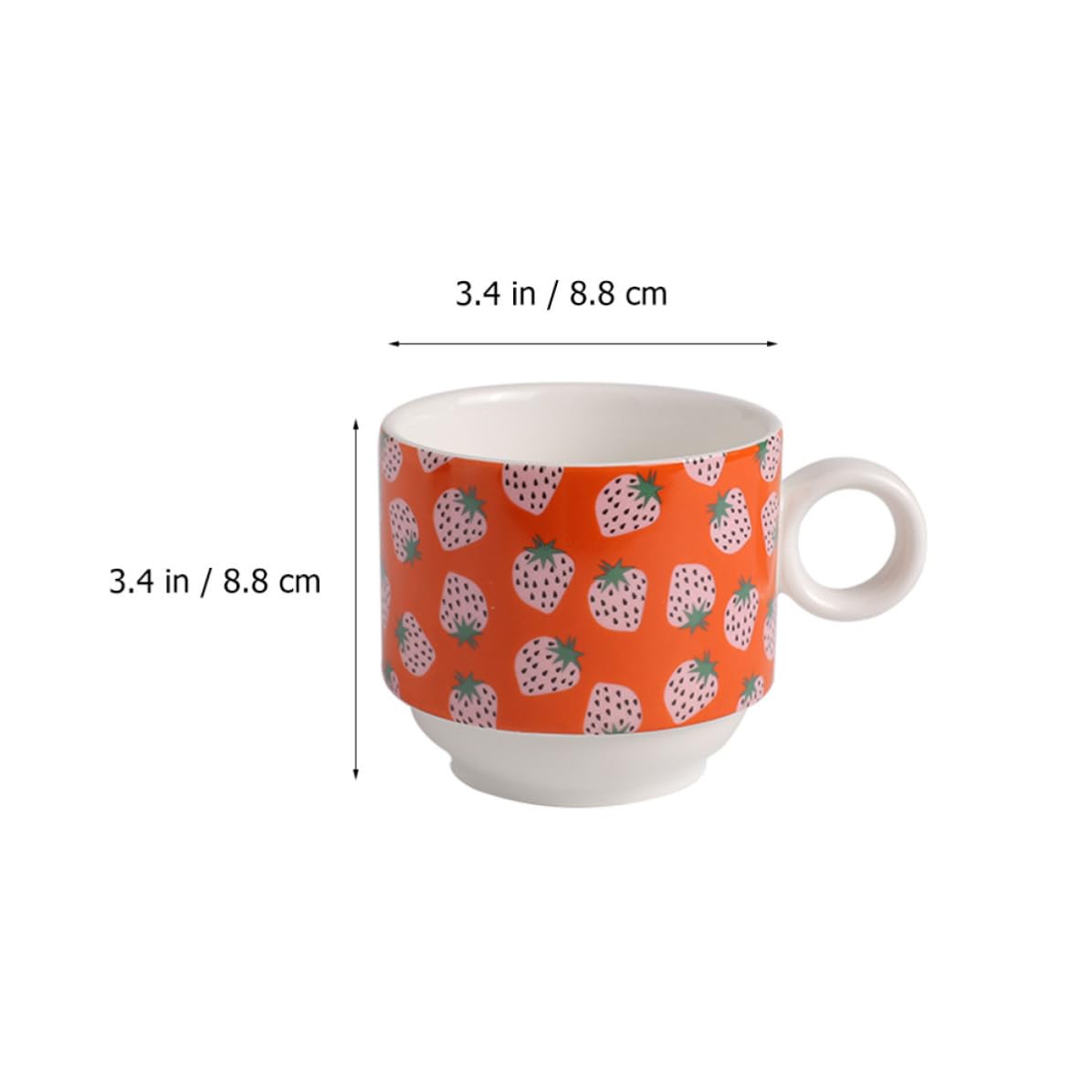 CALLARON Set Tazzine da caffè in Ceramica Impilabili da 200ml Supporto in Ferro, Salvaspazio e Facile da Conservare per Uffici e Caffetterie
