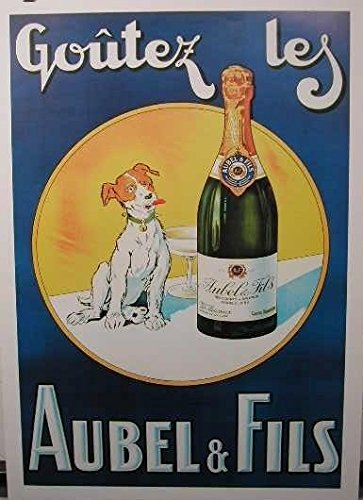 Aubel & Fils Goutez Les 50X70 Cm Affiche Souvenir d'Antan et Charme Français