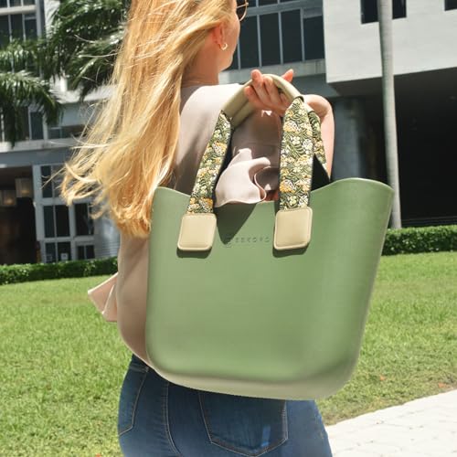 Image of Rubber tote bag for women lightweight | EVA beach bag waterproof | Inner bag |Three pairs of handles