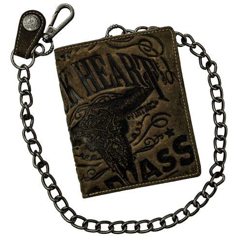 JACK'S INN 54 Bikerbörse mit Kette - Way Geldbörse Dunkelbraun mit RFID Schutz