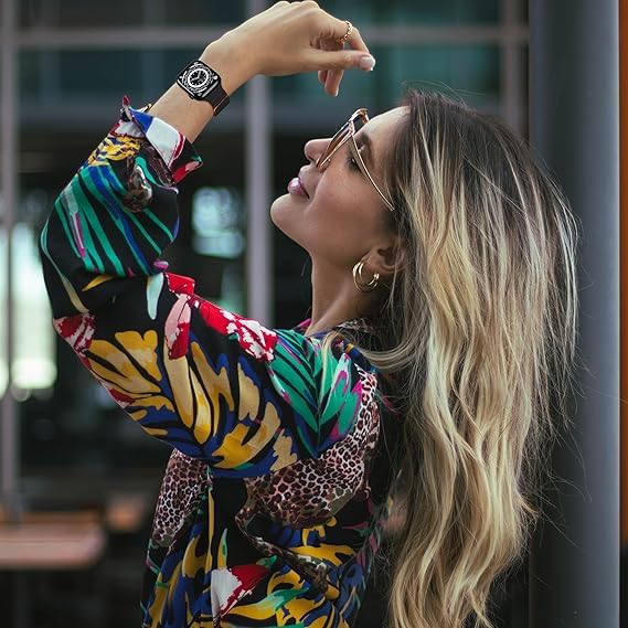 Image of Silicone Magnetic Band Compatible with Apple Watch 38mm 40mm 41mm 42mm 44mm 45mm 49mm, for Series Ultra 9 8 7 SE 6 5 4 3 2 1 Women Men |Watch Not Included (Black /Orange, 42mm /44mm /45mm /49mm)