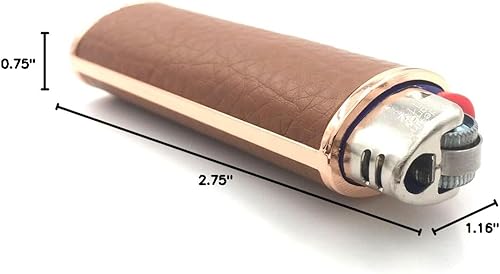 Miniatura 31 de Metal negro cuero encendedor caso cubierta titular para BIC tamaño completo encendedor tipo J6 Negro -,Marrón,Rojo,Blanco