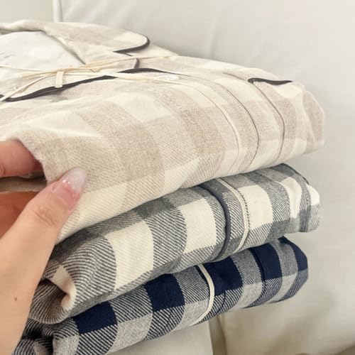 Pyjama d'hiver 2 pièces en flanelle de coton pour homme taille L