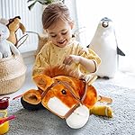 PUNP 36'' Plush Horse Riding Stick, Handsewn Head, Sturdy Wood Stick, Plus Neighing & Clip-Clop Sounds - Image 4