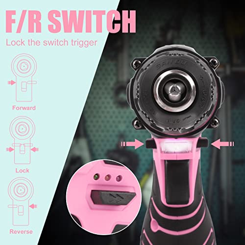 COMOWARE Pink Bohrer-Set für Damen, 12 V Bohrmaschine mit rosa Tasche – Bild 7