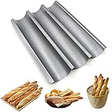 【Diseño Perforado】: Bandeja para hornear especialmente perforada para una mejor conductividad del calor. El diseño perforado permite que el pan se seque y el resultado es un pan más ligero y crujiente.