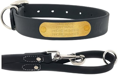 Miniatura 68 de Regal Dog Products Collares de perro grandes, impermeables, color rosa, con placa de nombre grabada personalizada, revestimiento de vinilo, anti