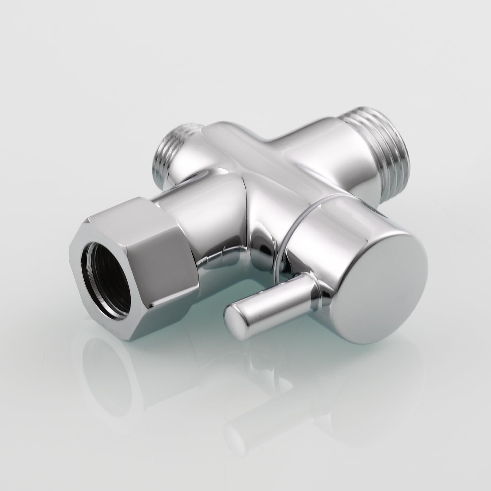 Tecmolog Robinet WC 3 Voies en Laiton Valve Inverseur de Douche 3/8" pour Toilette, Chromé, DSF007F